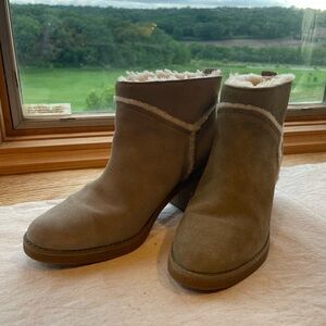 UGG KASEN II ALPINE SUEDE/ SHEEPSKIN HIGH HEEL BOOTS